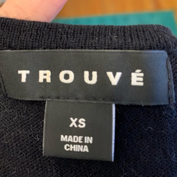 Nordstrom Trouve Side Slit Tunic Sweater Black - Picture 7 of 10